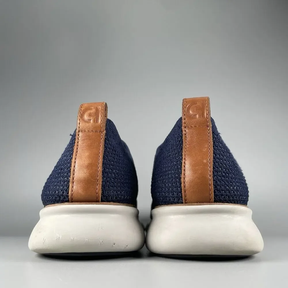 Cole Haan Navy Knit Wingtip Derby with White Sole